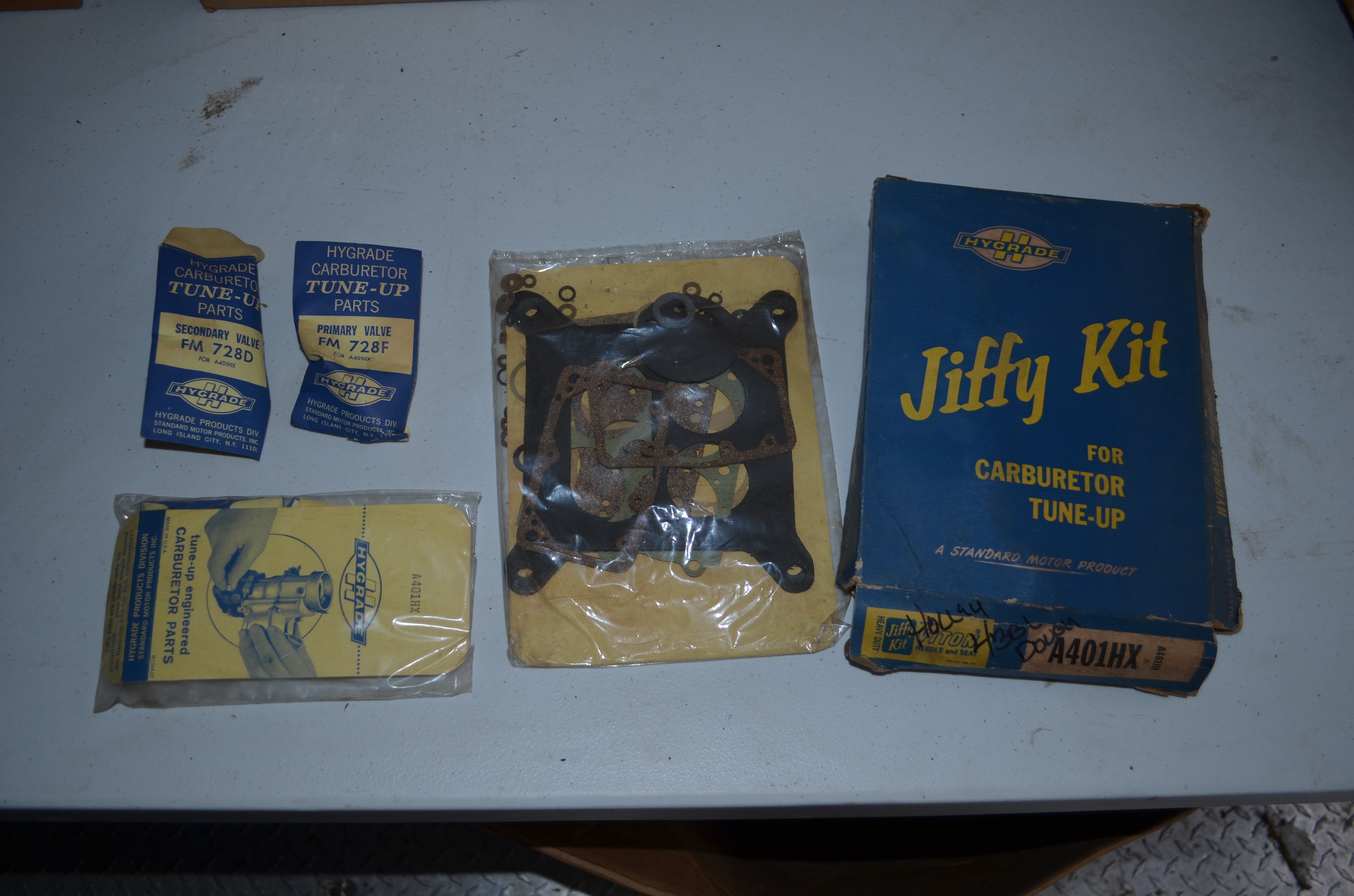 Hygrade Heavy Duty Holley Carburetors vintage Jiffy 4 Barrel Tune-Up Kit NOS Part A401HX
