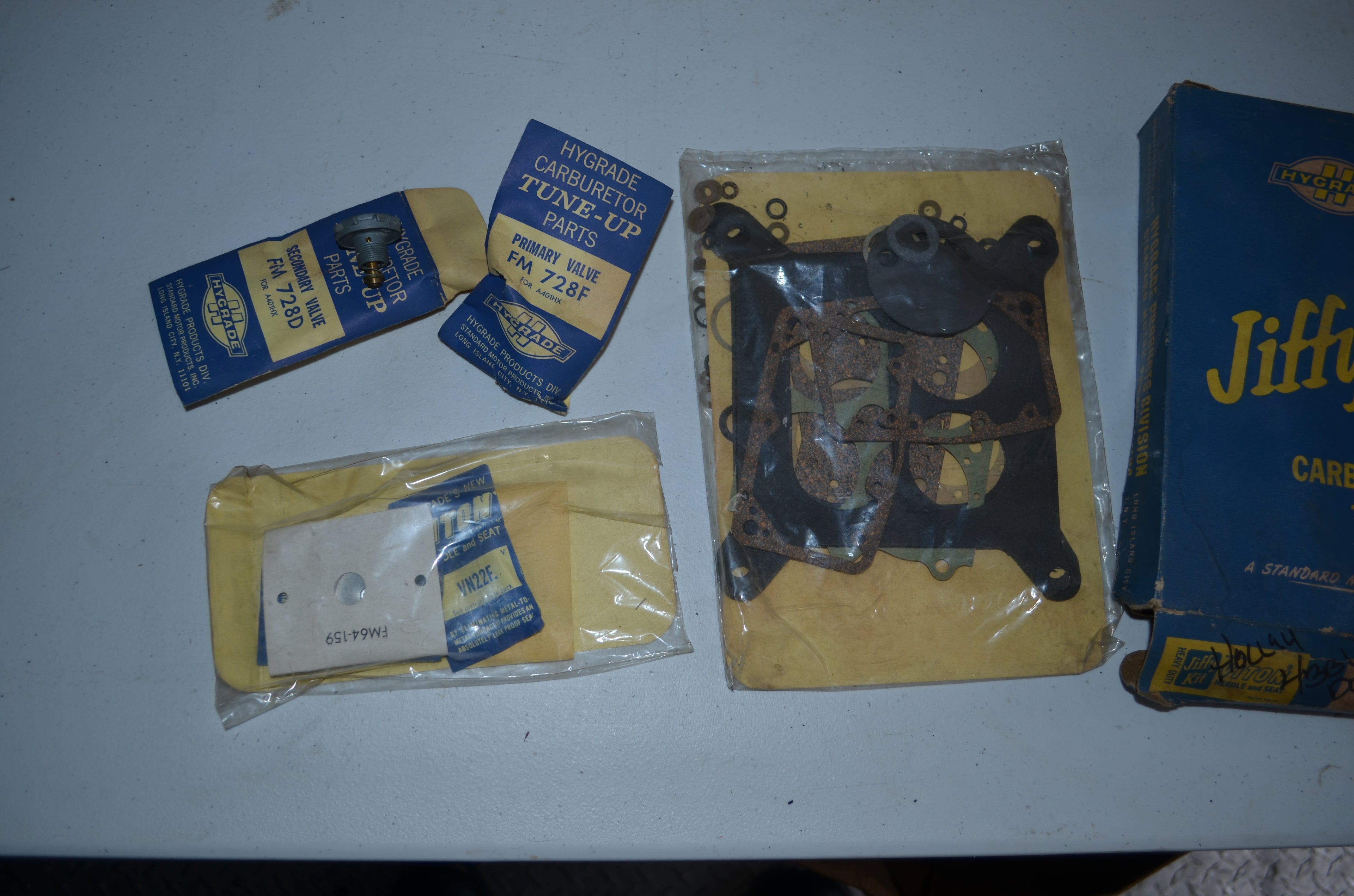 Hygrade Heavy Duty Holley Carburetors vintage Jiffy 4 Barrel Tune-Up Kit NOS Part A401HX