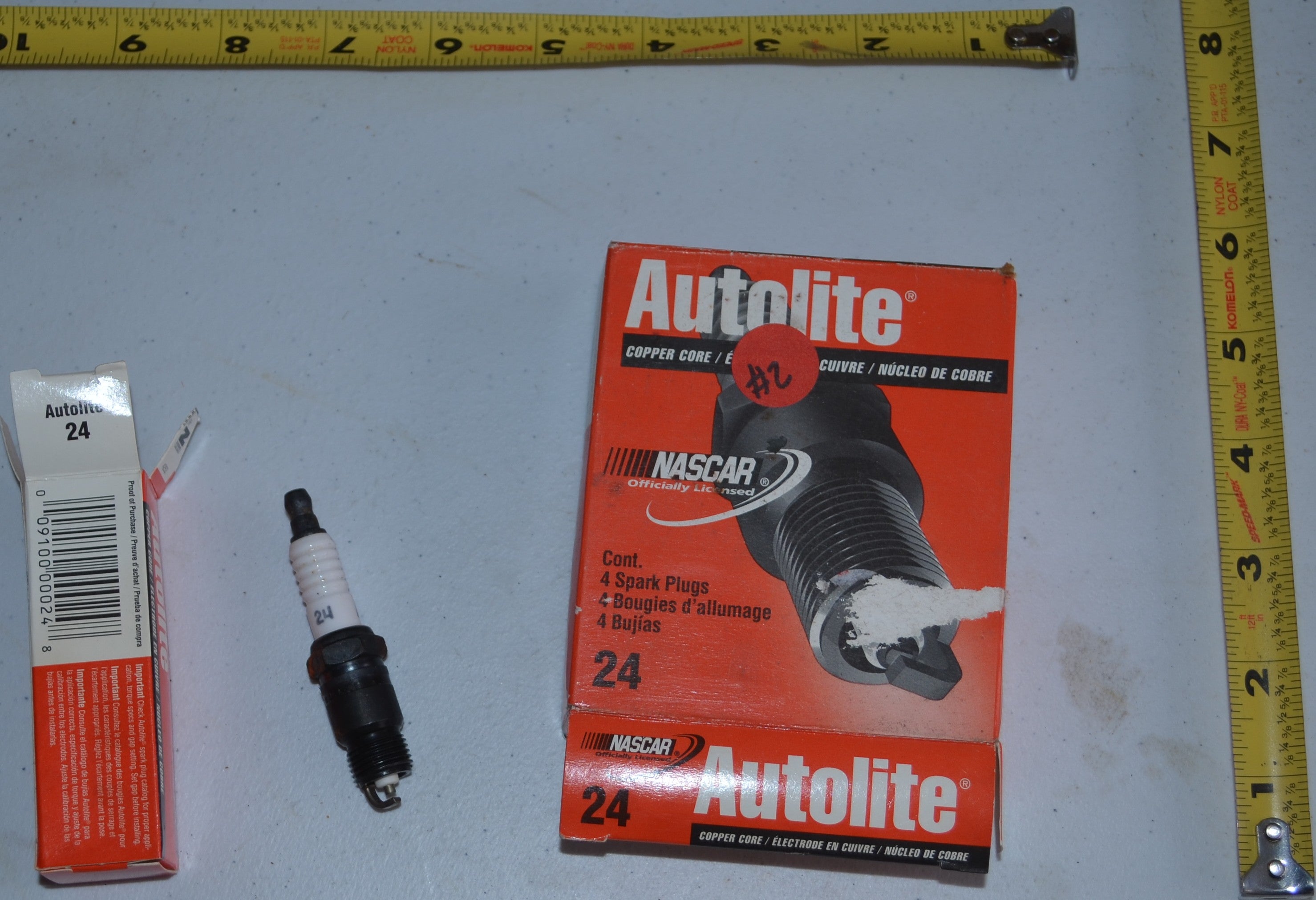 Autolite # 24 Spark Plugs Copper Core Chevrolet and Ford NOS Vintage Genuine OEM