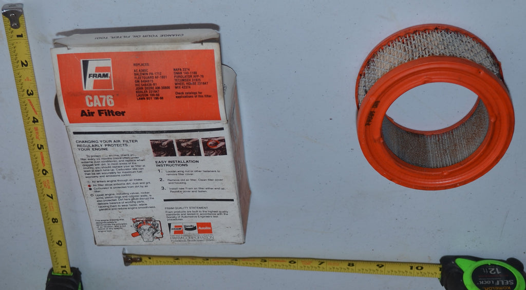 FRAM Air Filter CA76 NOS, Vintage OEM, USA Made, vintage