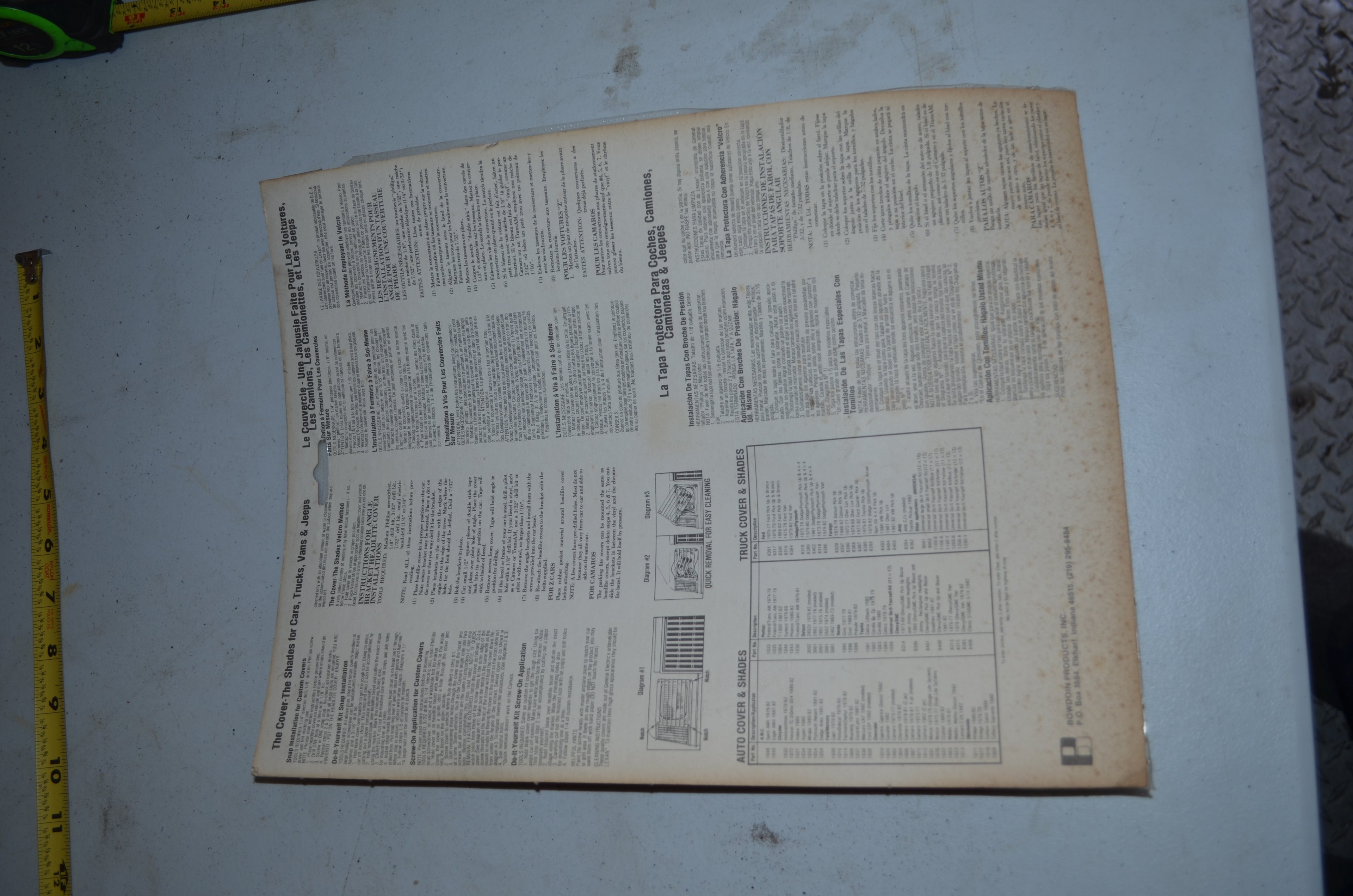 1973 to 77 Chevrolet Camaro Vintage AVS auto headlight shade made in USA (Auto ventshades)AVS