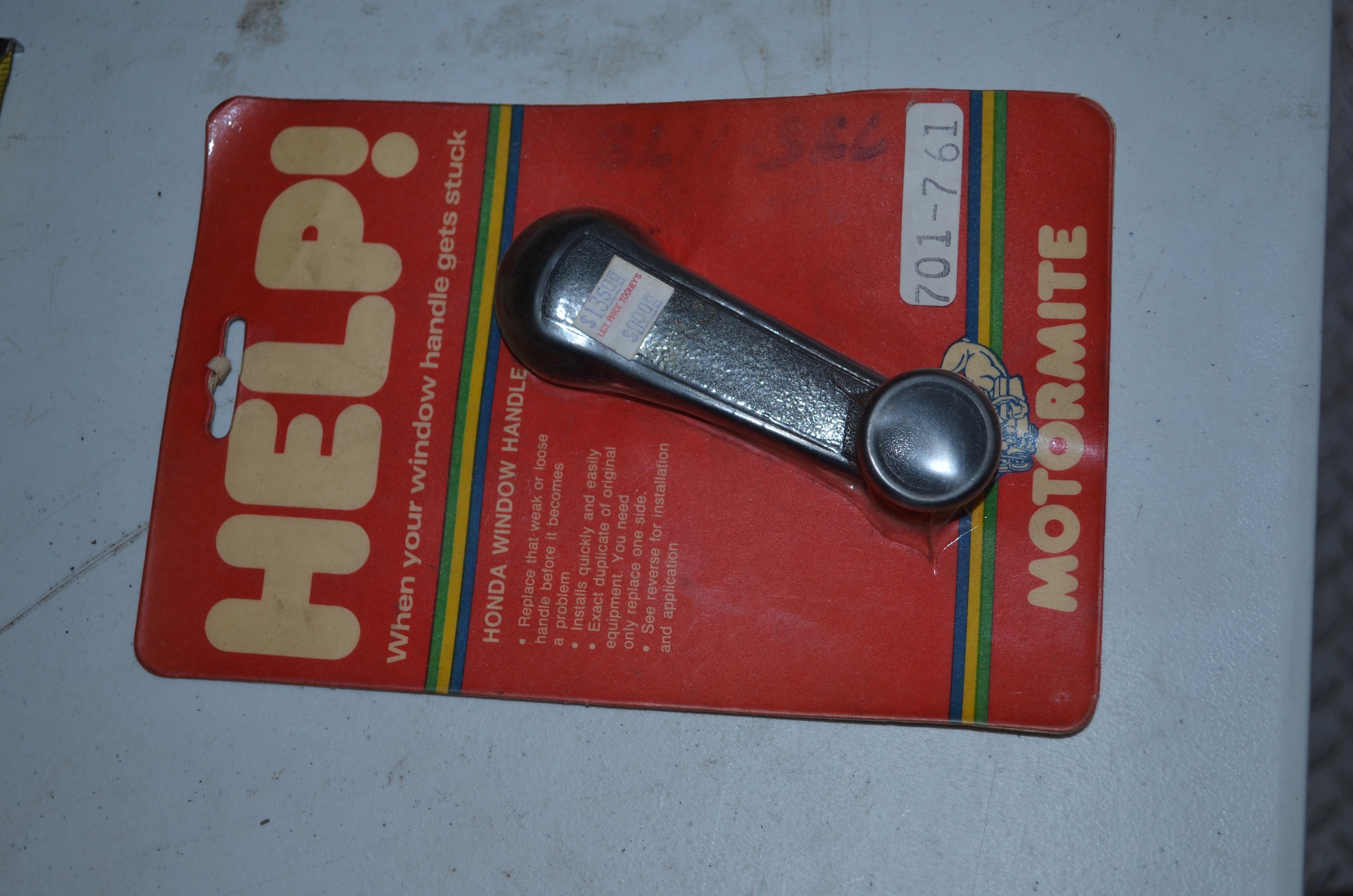 New Honda Civic window crank handle Vintage Dorman 701-761  for late 70s and early 80s Hondas