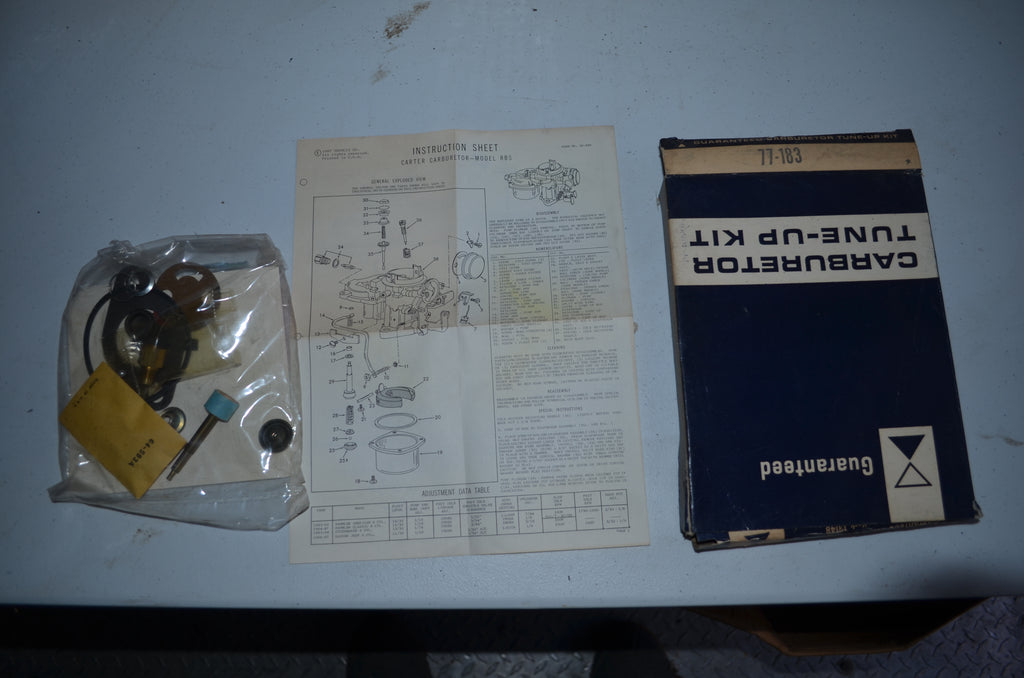 Guaranteed Carter 1 brl Carburetor Tune Up Kit Vintage Genuine OEM NOS USA Part 77-183