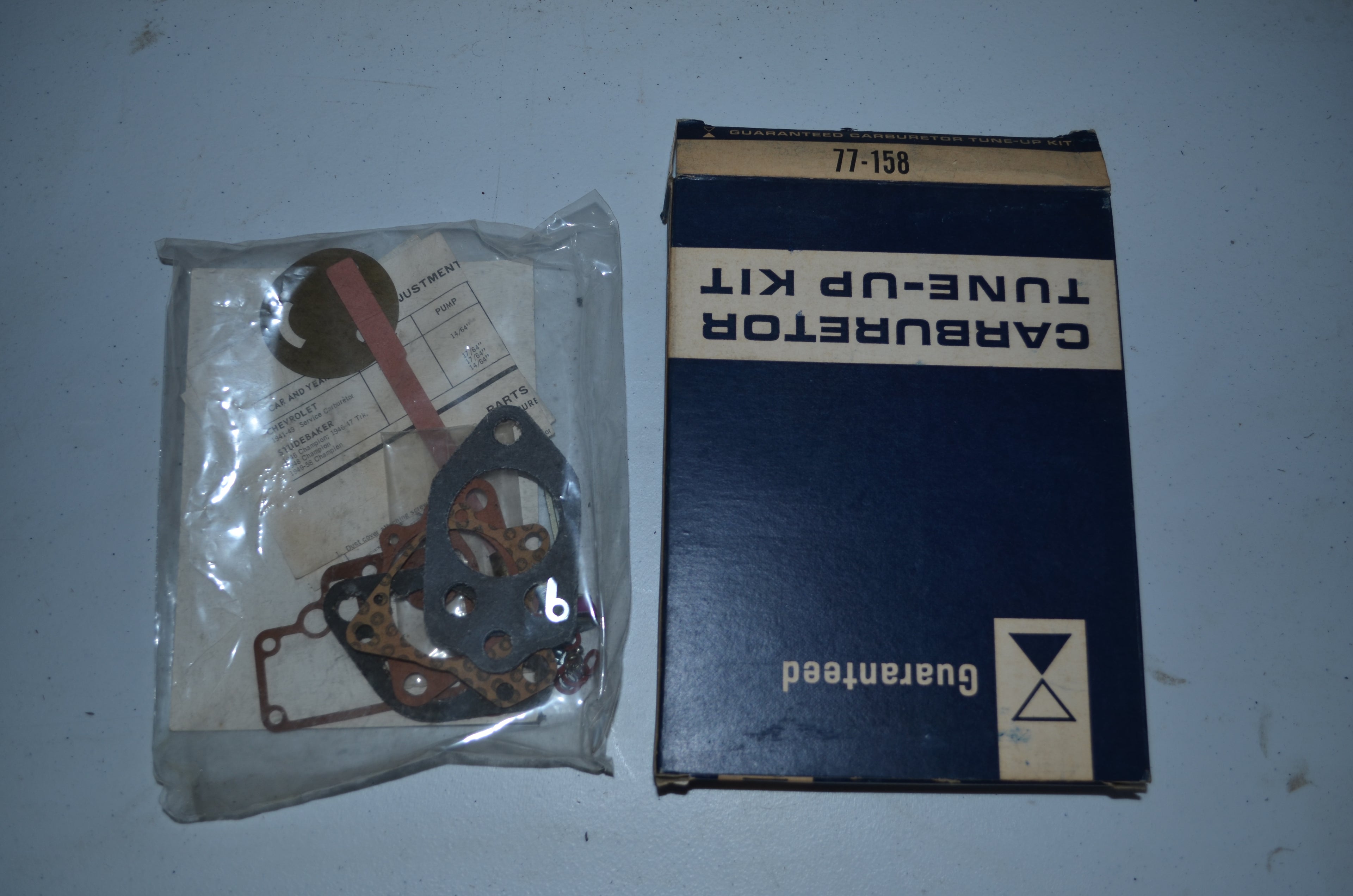 Guaranteed Carburetor 1 brl Tune Up Kit Vintage Genuine OEM NOS USA Part 77-158