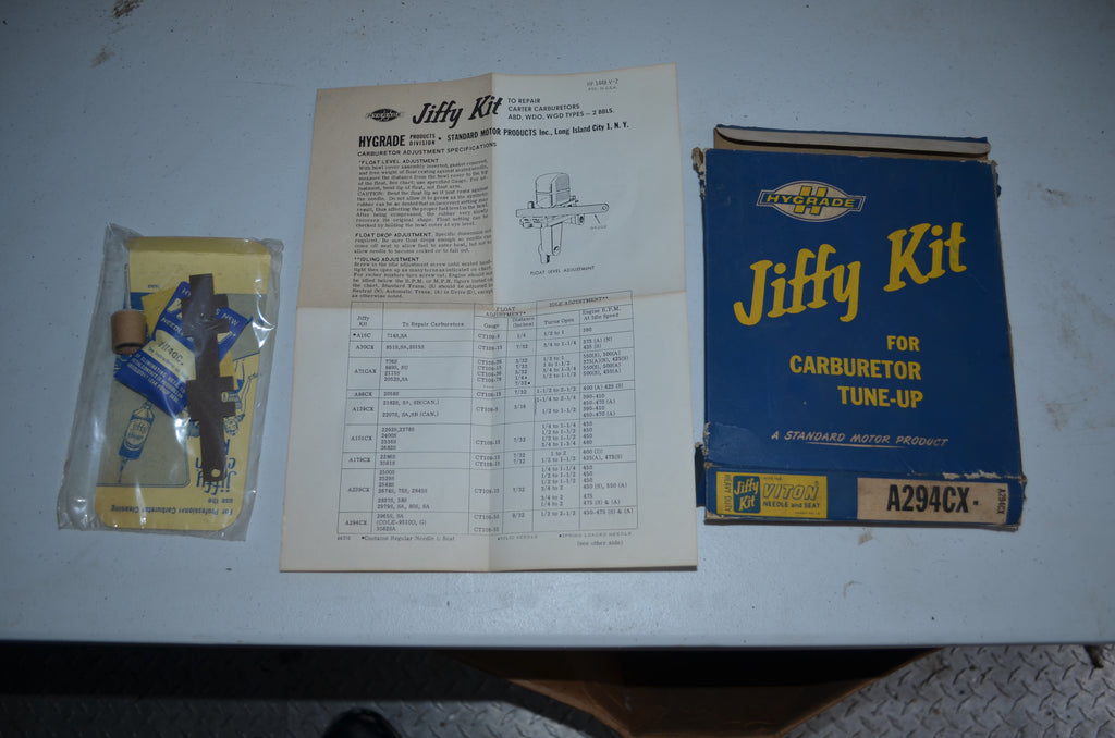 Carter Carburetor, 2 Barrel Vintage Rebuild Jiffy Kit NOS Part A294CX