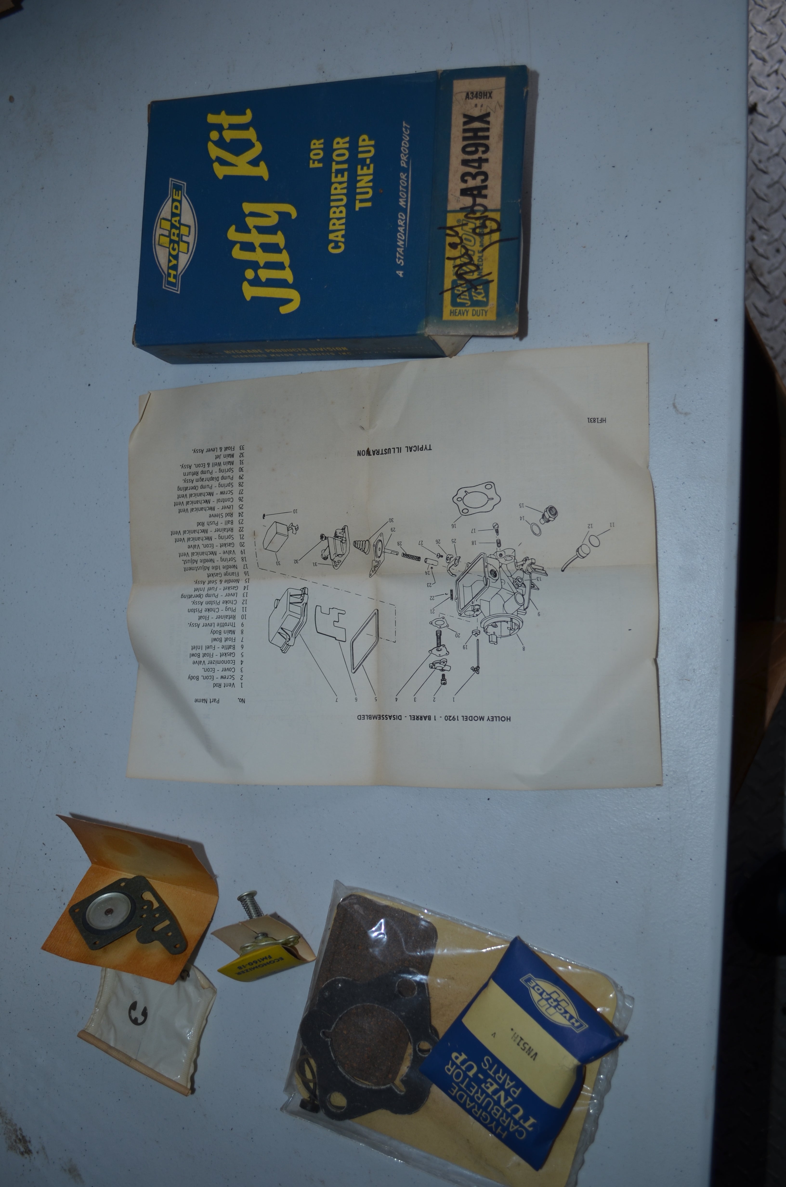 Hygrade Heavy Duty Rochester Carburetors Vntage Jiffy 4 Barrel Tune-Up Kit NOS Part A381RX