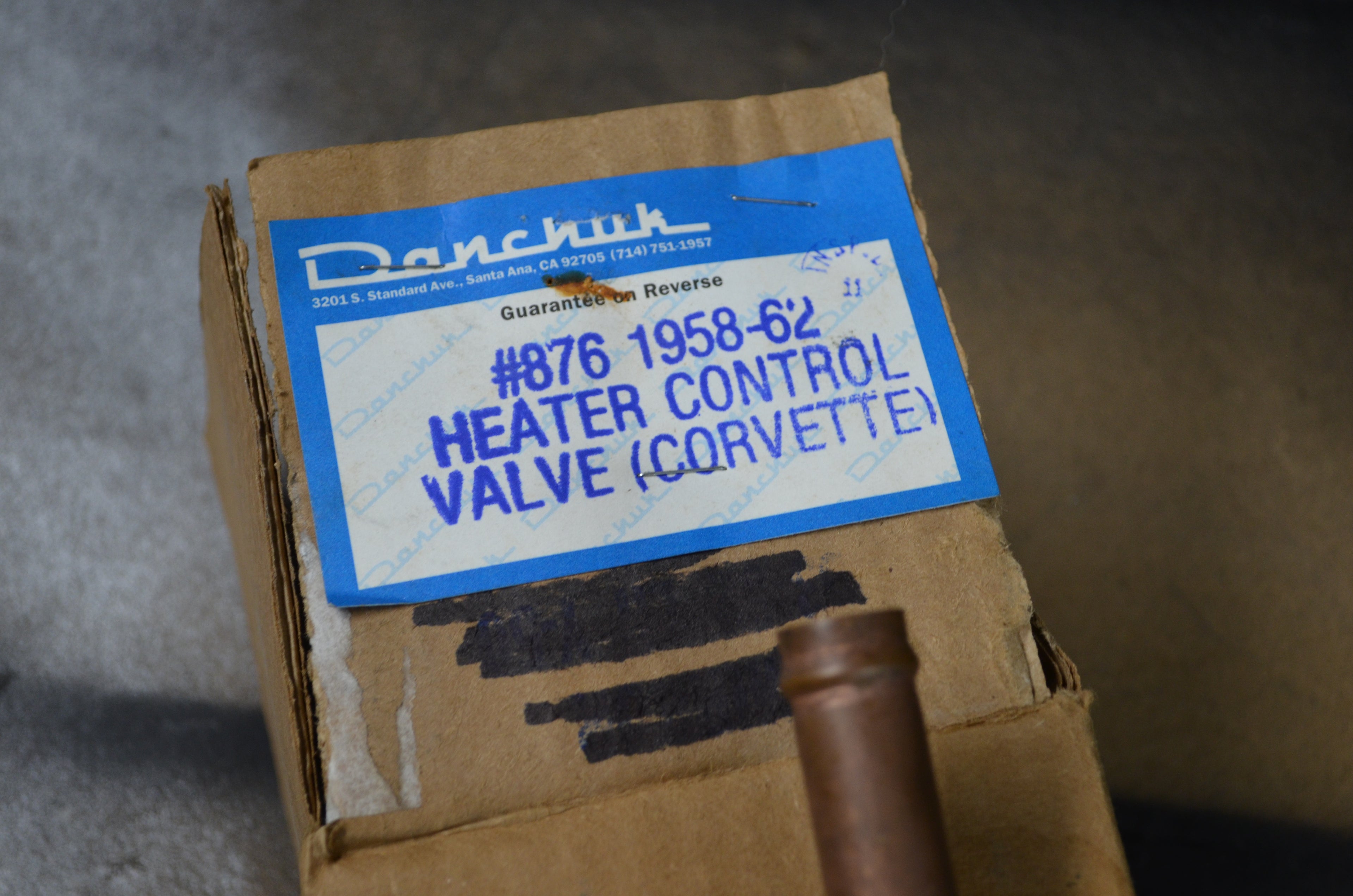 1958 to 1962 corvette heater control valve